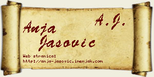 Anja Jašović vizit kartica